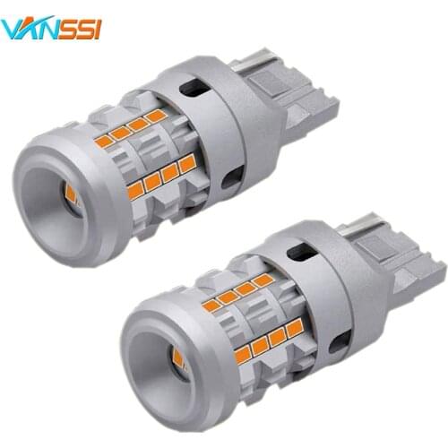 T20 7440 7440A Built in Resistor Anti Hyper flashing LED Bulb WY21W Turn Signal Light Amber Yellow Single Filament Error Free