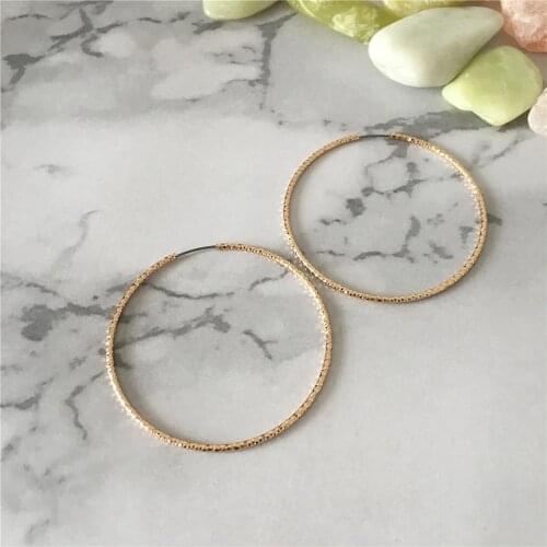 Girly Gold Or Silver Color Plating Cutting Shiny Endless Hoop Earrings For Women Girl Casual Simple Basic Trendy Elegant Jewelry