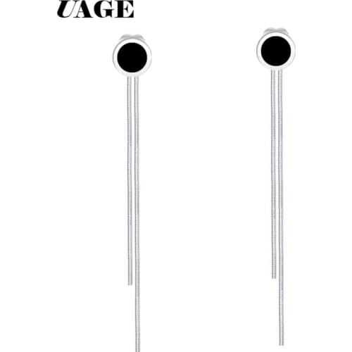 UAGE New Arrival Enamel Black Stud Earrings For Women Girls Titanium Steel Earrings Wholesale Piercing Jewelry