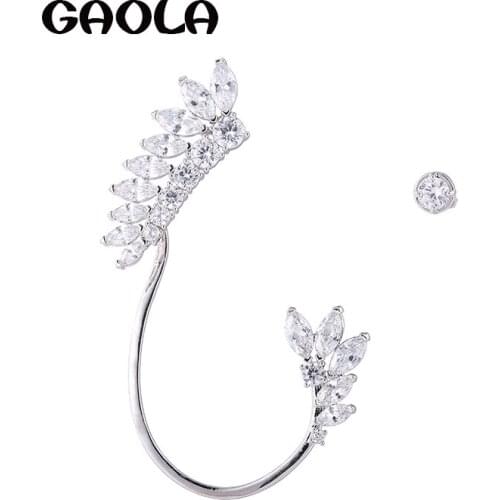 GAOLA Feather Wrap Cuff Clip Earring Cubic Zirconia Earrings Women Jewelry GLE6549Y