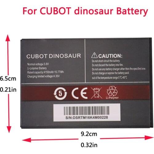 100% New Original CUBOT Dinosaur Battery 4150mAh Replacement backup battery For CUBOT Dinosaur Cell Phone
