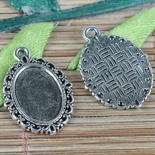 26pcs tibetan silver color rim cabochon settings frame charms EF0232