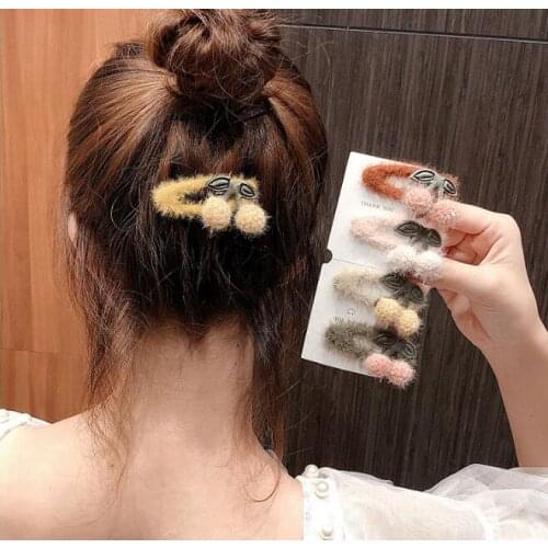 60pcs/lot DIY Multi Plush Cherry Fruits Hair BB Clips Simple Bang Girls Hairpins Hair Styling Tools Hair Accessories HA1260