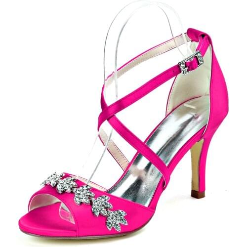 Satin Crossed Bands Thong Sandals w/ Crystal Chain Lady Summer Dress Shoes Stelitto High Heels Wedding Prom Party Bridal Shoe