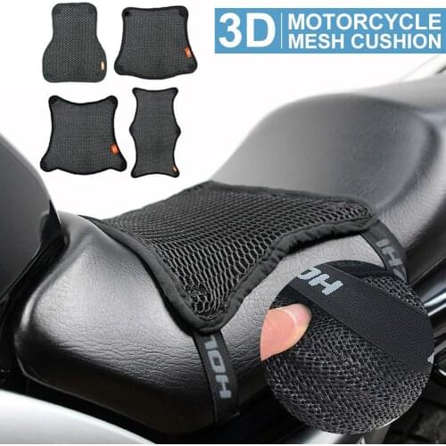 Motorcycle Seat Cushion Cover 3D Mesh Protector Insulation Cushion Honeycomb Motorcycle Seat Cover Universal For Electric Bike