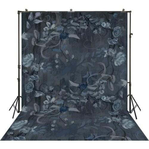 Art Painting Floral Background Rustic Retro Blue Photography Back Drops Photocall Portrait Photoshoot Backdrop Taking Photo Prop