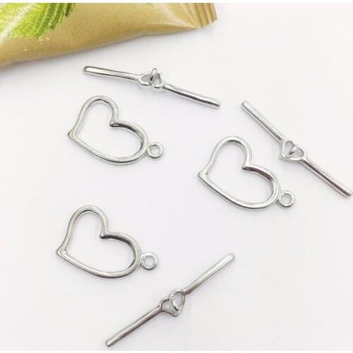 100set Heart OT buckle DIY jewelry tail buckle bracelet wild buckle AQ buckle Heart OT bracelet necklace jewelry love button