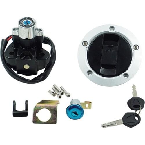 Motorcycle Oil Fuel Tank Gas Cap Kit Ignition Switch Lock with 2 Keys for Suzuki GSF650 Bandit GSXR 600 GSXR750 04-05