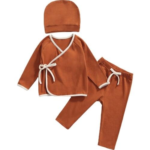 Ma&Baby 0-18M Newborn Infant Baby Girls Clothes Set Soft Belt Long Sleeve Tops Pants Hat Autumn Spring Outfits Clothing DD40