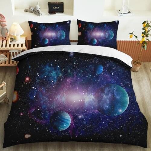 2021New Universe Starry Sky Bedding Sets Duvet Cover Quilt Cover Pillowcase Bed Sheet King Queen Size 2/3pcs Home Decor