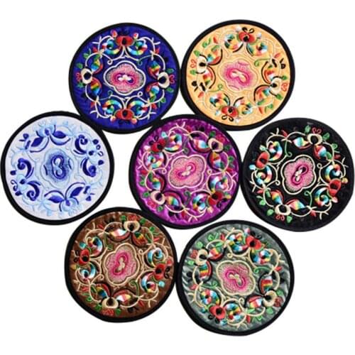 Chinese Style Creative Table Mat Fabric Ethnic Embroidery Cloth Art Coasters Placemat Tea Cup Mat Tableware Home Accessory
