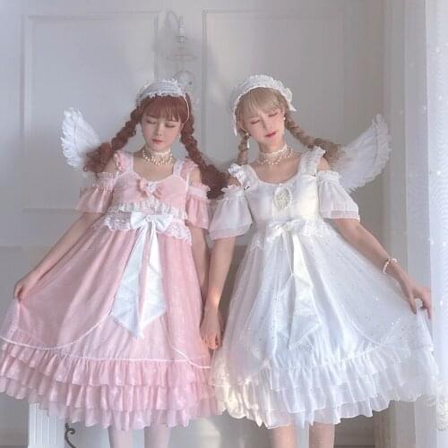 Sweet Lolita Dress Vestido Lolita Luna JSK Daily Sisters Flower Wedding Dress Summer Victorian Dress Kawaii Girl Princess SL2953