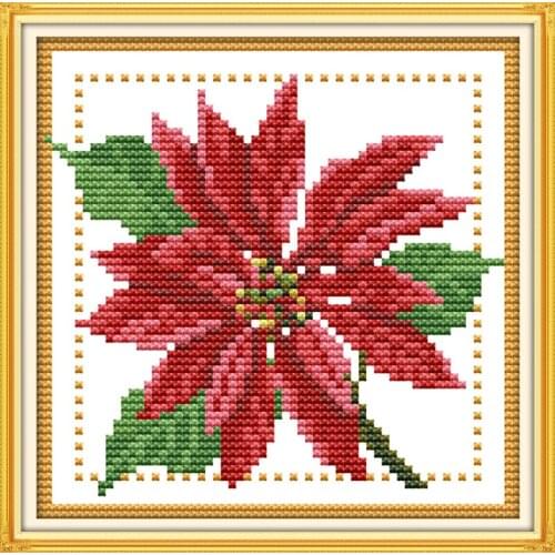 Twelve months flower- December cross stitch kit 14ct 11ct count print canvas stitching embroidery DIY handmade needlework plus