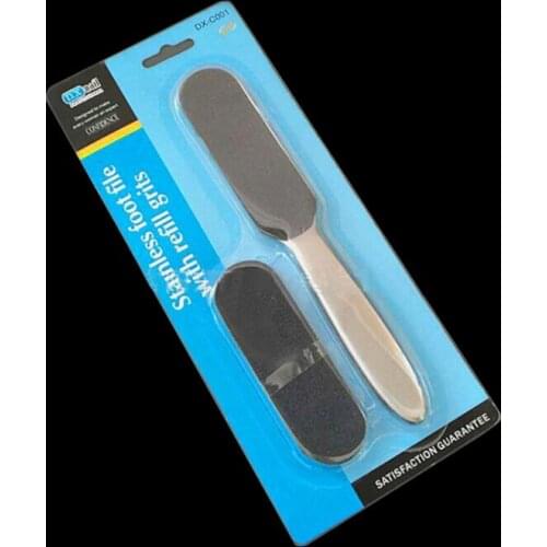 5 sets Pedicure Rasp, Stainless Steel Foot File Callus Remover+10Pcs Replacement pads