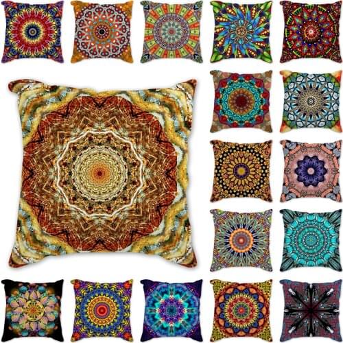 Cushions Covers Religion mandala Sofa Home Decorative Pillow Printed Linen Bedroom Cushion Cover 45x45cm pillowcase for Sofa car