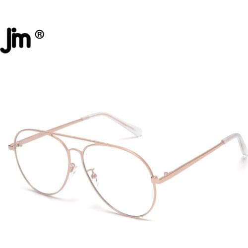 2021 New Double Bridge Pilot Oversize Blue Light Glasses Men Women Large Metal Frame Big Anti Blue Ray Eyeglasses