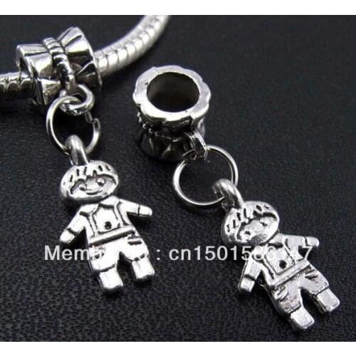 Wholesale Antique Silver Vintage Charms BOY Pendants For Bracelet Necklace Fashion Jewelry Making DIY Accessories 10pcs Z247