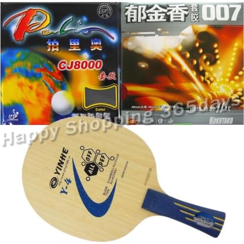 Original Pro Table Tennis Combo Racket Galaxy Yinhe Y-4 with Palio CJ8000 2-Side Loop and Kokutaku 007-II Long Shakehand FL