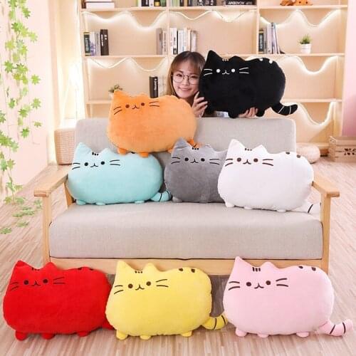 Plush Cat Doll Cute Cookie Biscuit Cats Pillow Big-faced Cat Plushie Doll Stuffed Anime Cushion Baby Toys