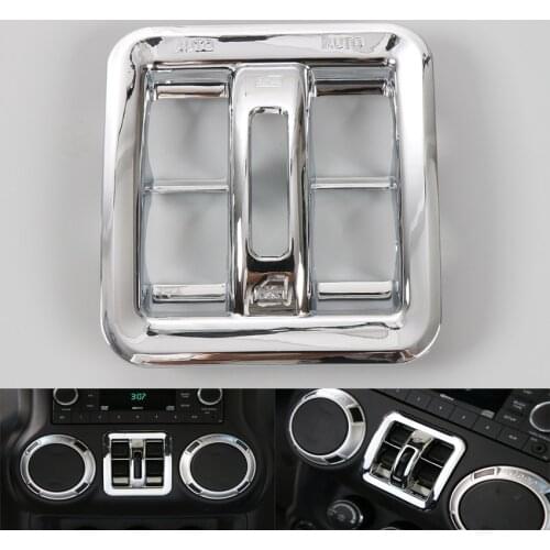 Fit For 2011-2016 Jeep Wrangler Car Window Lift Switch Adjust Button Decoration Frame Cover Trim ABS Car-covers Styling