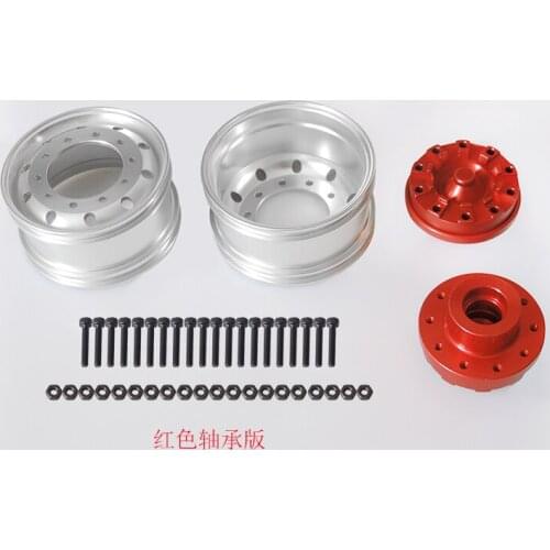 Bearing Jonit Red/ Black Alloy Wide Front Wheels/Rims-Tamiya 1/14 RC Tractor Trailer R620 ass R470 Benz Engineering Truck