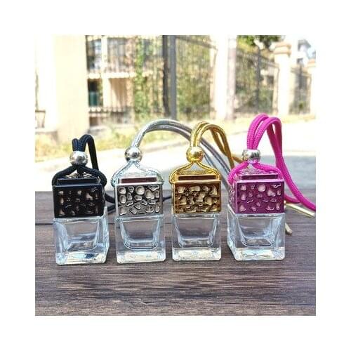 Car Pendant Morden Style Square Glass Sling Auto Rearview Mirror Hanging Ornament Empty Bottle Decoration Gift Without Perfume