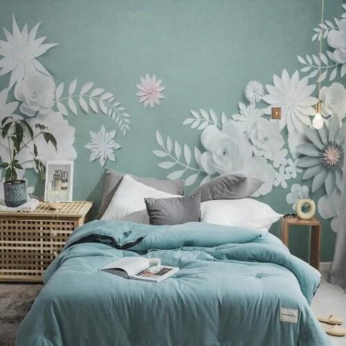 Custom Photo Wallpaper Modern 3D Stereo White Flower Mural Living Room TV Sofa Bedroom Art Home Decor Papel De Parede Wallpaper