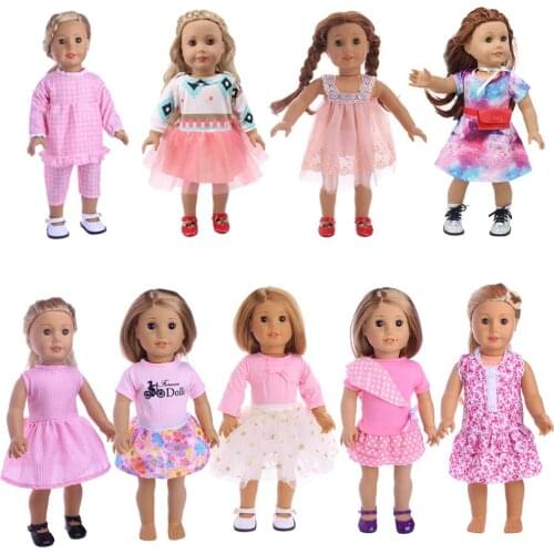 Pink Printed Gauze Skirt/Cat Shaped Bag Fit 18 Inch American 43cm Baby Doll Clothes Accessories,Girls Toys,Birthday Gift