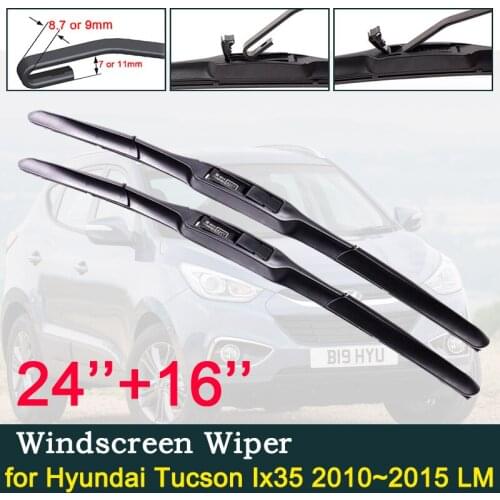 Car Wiper Blade for Hyundai Tucson Ix35 2010~2015 LM Front Windshield Wipers Car Accessories J Hook Type 2011 2012 2013 2014