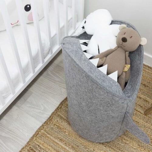 Nordic Style Felt Cloth Folding Laundry Basket Shark Design Laundry Bag for Toy Clothes Storage Basket Bag Organizer Gift Basket