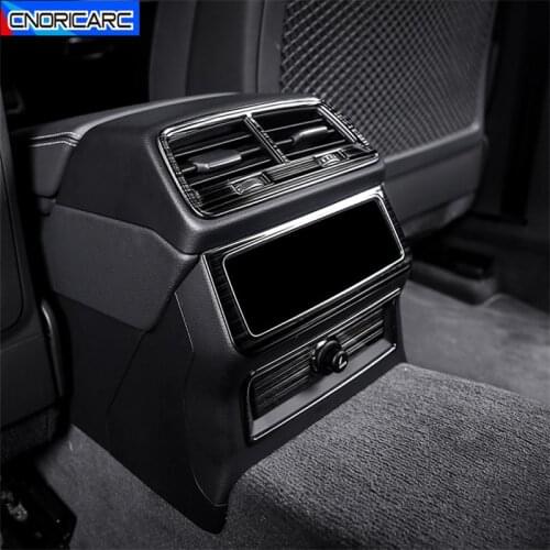 Car Styling Rear Air Outlet Frame Cover Trim Stainless Steel For Audi A6 C8 2019 Rear Cigarette Lighters Sequins Auto Interior