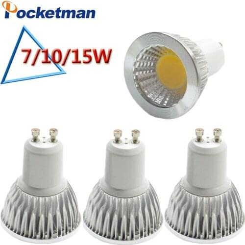 Super Bright GU10 Bulbs Dimmable Led Warm/White 85-265V 7W 10W 15W LED GU10 COB lamp led Spotlight Energy Saving Home Lighting