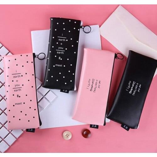 Creative Simple Letter Wave Fashion Women Cosmetic Bag Waterproof Stationery Organizer Bag Small Makeup Bag For Women