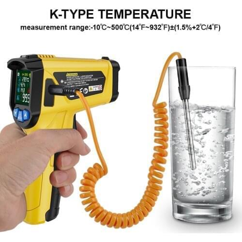 High Temperature Infrared Laser Electronic Thermometer Colorful Display Non Contact Thermometro Pyrometer IR Thermometer Gun