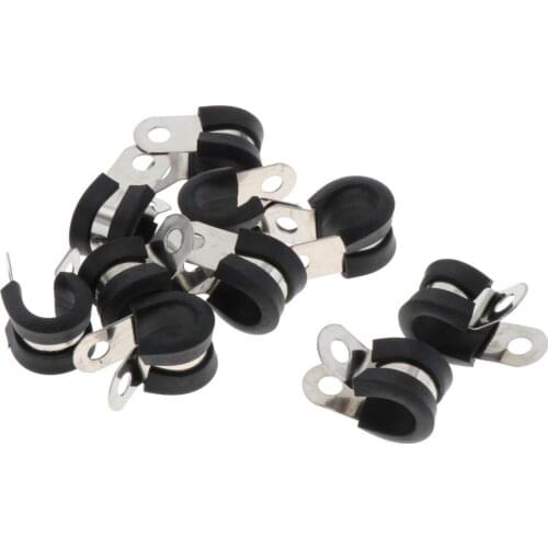 10Pcs 13mm 1/2" P Tube Clips Pipe Line Clamp P Type Marine Grade 13x36mm