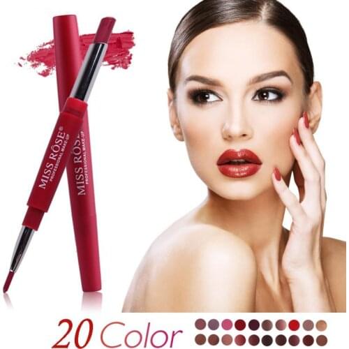 20 Colors Lasting Lip Liner Matte Lipstick Double Head Lip Pencil and Moisturizing Lipsticks Makeup Cosmetics TSLM2