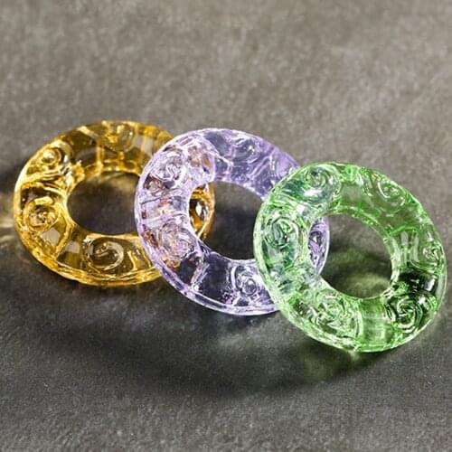 25mm Lampwork Glass Ring Crafts Bead Pendant Connector for DIY Necklace Jewelry Making Findings