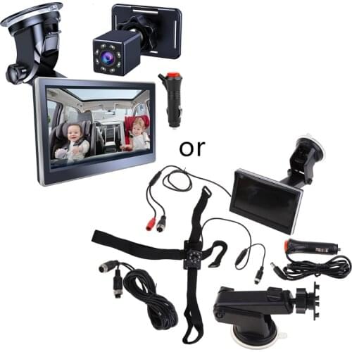 5inch Folding Baby Child Car Seat Mirror 360°Adjustable Infants Safety Back Seat Monitor with High Definition Night Vision Camer