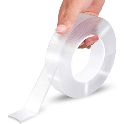 5M Double Sided Tape Multipurpose Wall Tape Adhesive Strips Removable Transparent Tape Washable Heavy Duty Sticky Poster Tape