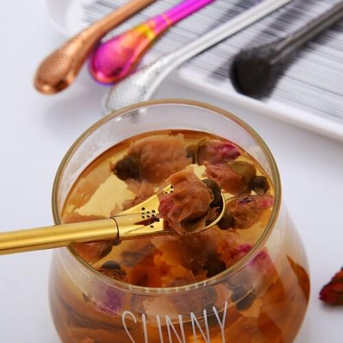 5 Pcs Tea Spoon Set Stainless Steel Metal Straw 17.7cm Drinking Tea Yerba Mate Straw Gourd Bombilla Filter Spoon Filter pipette