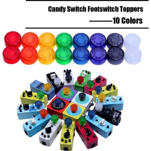 50 pcs Multi Color Mooer Candy Cover Cap Footswitch Topper Colorful Plastic Bumpers For Guitar Effect Pedal