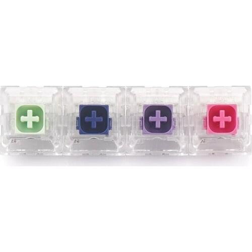 8pcs Kailh Box Transparent Switches Blue BOX Crystal Pink Jade Navy Royal 5Pin Switch For Mechanical Keyboard DIY Maintain