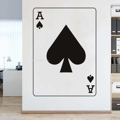 Ace Of Spades Card Games Wall Sticker Home decor Sofa background Headboard bedroom wallpaper Poker Chess Room Art mural DG371
