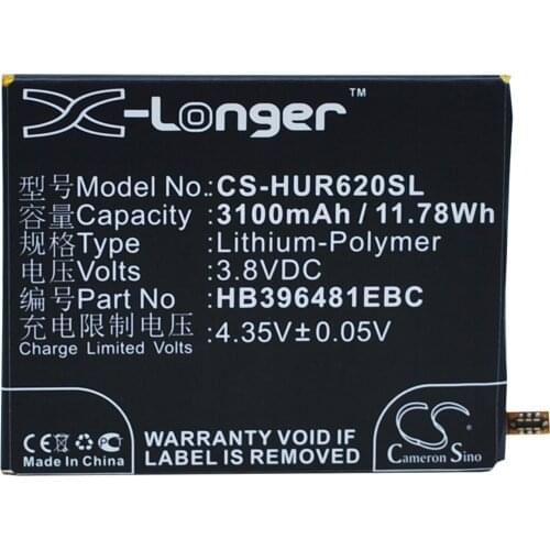 Cameron Sino 3100mAh Battery for Huawei D199,G7 Plus,Play 5X,Honor 5A,HW-H60-J1,KII-L03, L21,L22,L23,HB396481EBC