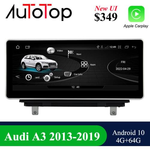 AUTOTOP IPS 2din Android 10.0 Car Stereo for Audi A3 2013-2018 GPS Navigation WiFi Bluetooth Mirrorlink Steering 2G RAM 32G ROM