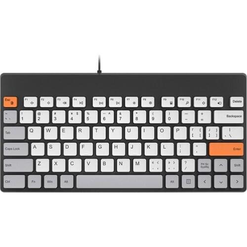 B.O.W 79-Key Wired USB Keyboard Mute Design for PC Laptops Ultra-Thin Compact Keyboard