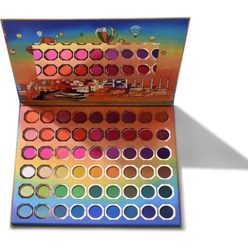 54 Color Shimmer Matte Eyeshadow Pallete Radiant Rainbow Glitter Metallic Pigmented Eyeshadow Palette Maquillage Makeup Palette