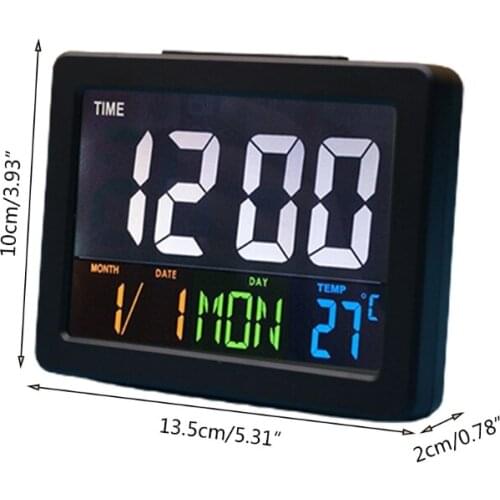 Color Large Screen LCD Electronic Clock Desktop Digital Alarm Clock Creative Timer Digital Display Table Timing Device