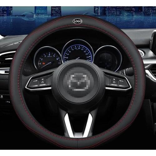 Car Steering Wheel Cover Set for Mazda CX5 CX7 CX3 CX9 RX MX CX30 Atenza AXELA 2017 Breathable Car Styling Accessories