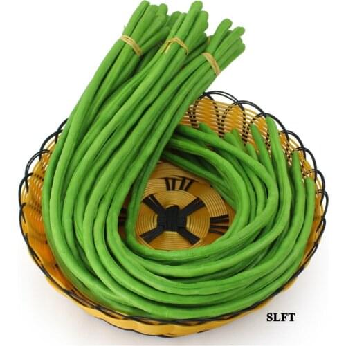 Hotel supermarket green grocery store shop decor fake artificial vegetables carob long green string french kidney beans peas